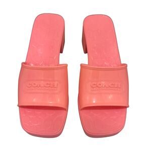 Coach | Scarlett Block-Heel Signature Jelly Sandals Pink C8998 | Women’s Size 9B